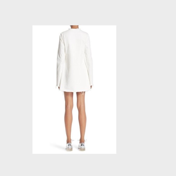 MARQUES ALMEIDA White 'Janis' Long Sleeve Denim Dress - Picture 3 of 5